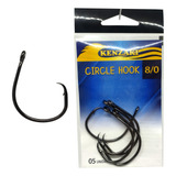 Anzol Kenzaki Circle Hook N 8 0 Aço Carbono 5 Pcs