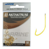 Anzol Marine Sports Akitakitsune Gold N 3 C 50 Unidades