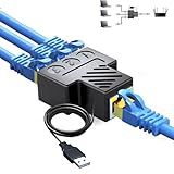 Aoiutrn Adaptador Divisor De Rede RJ45- USB Para Rede RJ45- Conector De Soquete Ethernet De Porta Dupla- Conector 8P8C- Plugue Extensor- Interface LAN Para Cat5e- Cat6- Cat7- Cat8 -1 A 3-