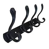 AOLZUNK Suporte De Parede Para Cabide Com 4 Ganchos De Parede Trilho De Gancho Resistente Para Bolsa Jaqueta Mochila Entrada Preto