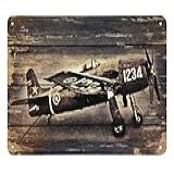 AOYEGO Placa De Lata De Avião Impressão De Avião Antigo Em Madeira Retrô Vintage Placas De Metal Para Cafés Bares Bares Lojas Decoração De Parede Placas Retrô Engraçadas Para Homens E Mulheres 