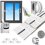 Aozzy Kit De Janela CA Portátil- Kit De Ventilação CA Deslizante Para Janela Vertical- Kit De Ventilação CA Para Janela Deslizante Universal Adequado Para Mangueira De Exaustão Com 12-7 Cm De Diâmetro Com 4 Placas De Vedação Deslizante Ajustáveis