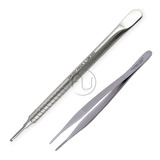 Apalpador Auriculoterapia Com Mola Nogier Pinça Adson Inox
