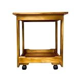 Aparador Bar Carrinho 80x40x75cm Multiuso Organizador Buffet Com Rodízios Mesa De Centro Madeira Maciça - Buffet Móvel Para Sala-Cozinha