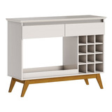 Aparador Buffet Adega Bar Classic 2 Gavetas Offwhite