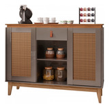 Aparador Buffet Diamante 2 Portas 1 Gaveta Cinza