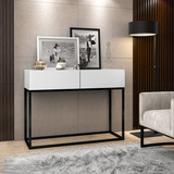 Aparador Buffet Eros Industrial Multimóveis Balcão Cozinha Cor Branco preto