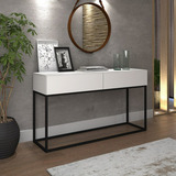 Aparador Buffet Pés Estilo Industrial Luxo Br pto Cor Branco