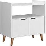 Aparador Buffet Retrô 2 Portas Grécia Ripado 3D Luxo Branco 