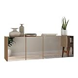 Aparador Buffet Suspenso Com Espelhos 4 Portas Multimóveis Mp8005 Rustic