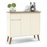 Aparador Buffet Veneza 3 Portas 1 Gaveta Off White Freijó Cor Off White freijó