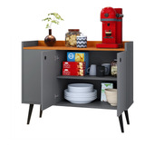Aparador Buffet Wood New 3 Portas Balcão Para Sala E Cozinha