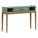 Aparador Console Moderno Com 1 Gaveta Pés De Madeira Maciça