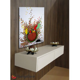 Aparador Console Penteadeira Quarto Sala Hall Off White Laca Cor Cinza