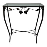 Aparador De Ferro Com Vidro 60 Cm Preto