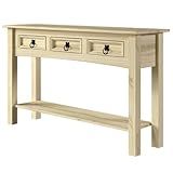Aparador De Madeira Maciça Com 3 Gavetas - 73-2 Alt X 121 Larg X 32-1 Prof - Móveis Para Sala- Quarto E Hall De Entrada - Acabamento Em Cera- Canvas - PENSE DENTRO DA CAIXA