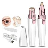 Aparador De Sobrancelhas Para Remoção De Pelos Faciais Para Mulheres 2 Em 1 USB Indolor Recarregável Epilador De Sobrancelhas Com Luzes LED Removedor De Cabelo De Sobrancelhas Elétrico Para Sobrancelhas Lábios Nariz E Cabelo Facial