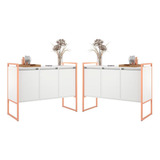 Aparador Estilo Industrial Buffet Com 3 Portas 2 Unidades