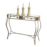 Aparador Ferro 80cm Detalhe Folha Luxo Com Vidro Brinde