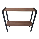 Aparador Industrial Estante Para Sala Preto Fosco Mdf 80cm Cor Marrom