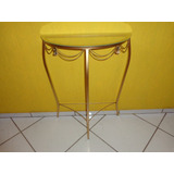 Aparador Meia Lua Ferro Sem Vidro 60 Cm Dourado Detalhe Ping