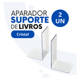 Aparador Suporte Organizador Apoio De Livros Acrílico Kit 2 Cor Cristal Acrílico Decor