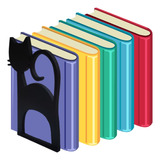 Aparador Suporte Porta Livros Gato Preto Bibliocanto
