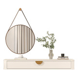 Aparador Suspenso Buriti Com 1 Gaveta E Espelho Castanheira Cor Off White