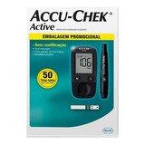 Aparelho De Glicemia Accu chek kit 50 Fitas Active Roche