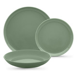 Aparelho De Jantar 18 Peças Flat Matcha Cor Verde Oxford