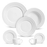 Aparelho De Jantar 42 Peças Roma Branco Porto Brasil Cerâmica