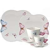 Aparelho De Jantar E Chá 36pçs Borboleta Porcelana