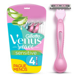 Aparelho Descartável Para Depilar Simply3 Suave Sensitive 4 Unidades Gillette Venus