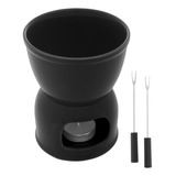 Aparelho Foundue Para 2 Wolff De Porcelana Preto 400ml