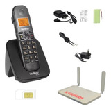 Aparelho Telefone Sem Fio P Chip 4g Viva Voz Cor Preto cinza 110v 220v