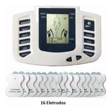 Aparelho Tens Profissional Fisioterapia Com 16 Eletrodos Cor Branco Voltagem 110 E 220v bivolt