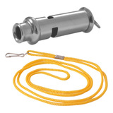 Apito Mesário Em Metal Cromado Com Cordão E Mosquetão 09035