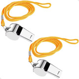 Apito Profissional De Metal C Cordão 2 Pçs P Arbitro Juiz