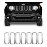 Aplique Acabamento Cromado Grade Jeep Renegade 2020