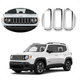 Aplique Aro Cromado Grade Moldura Jeep Renegade 2019