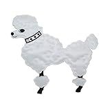 Aplique Bordado Grande Com Poodle Branco Virado Para A Esquerda