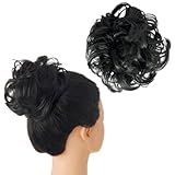 Aplique Cabelo Coque Grego Fibra Preto Fashion Glamurosa Preto