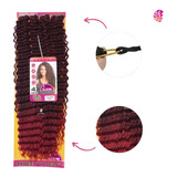 Aplique Cabelo Orgânico Crochet Braids 75 Cm 300 Gr juliana Cor Preto Com Californiana Vermelho Mt1b bug