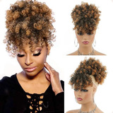 Aplique Coque Organico Afropuff Rabo Cabelo Cacheado Franja