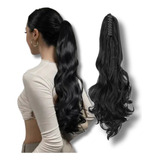 Aplique De Cabelo Rabo Cavalo Sintético Presilha Piranha