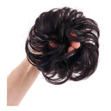 Aplique De Coque Elástico De Cabelo Humano Castanho Escuro