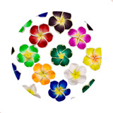 Aplique Flor Colorida De 30mm Em Pvc Pacote Com 100 Unidades