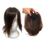 Aplique Franja Cabelo Natural Castanho Virgem 45gr E Tic Tac