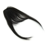 Aplique Franja Tic Tac Cabelo Humano Liso Castanho 25cm