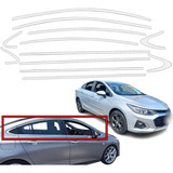 Aplique Friso Pestana Cruze Sedan 2017 À 2023 12pçs Aço Inox
